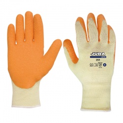 Juba 251 Latex-Coated Yellow/Orange Grip Safety Gloves