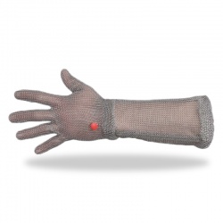 Manulatex Wilco Long Cuff Steel Chainmail Glove with Spring Wrist Band