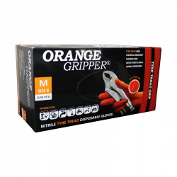 Orange Gripper Nitrile Tyre Tread Disposable 7181 Gloves