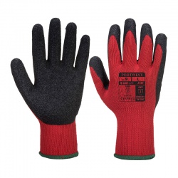 Portwest A100 Red and Black Latex Grip Gloves