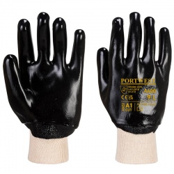 Portwest A400 Black PVC Knit Wrist Gloves