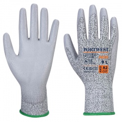 Portwest PU Palm Coated Cut-Resistant Grey Gloves A620GR