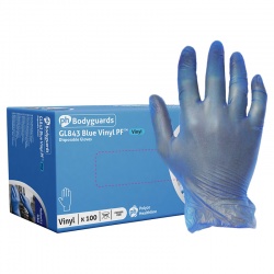 Polyco Bodyguards GL843 Blue Vinyl Disposable Gloves