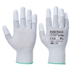 Portwest A198 Anti-Static PU Fingertip Gloves