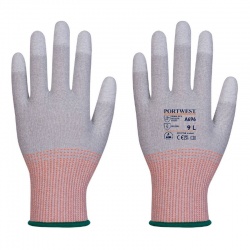 Portwest Electrical Safety A696 LR13 ESD PU Coated Fingertip Cut Gloves (Grey/White)