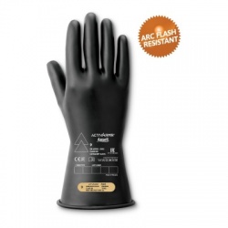 Ansell ActivArmr RIG0011B Class 00 Electrical Insulating Rubber Gloves (Black)