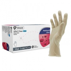 Shield2 GD47 Powdered Vinyl Disposable Gloves (Pack of 100)