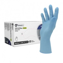 Shield2 Powder-Free Nitrile Blue Disposable Gloves GD19