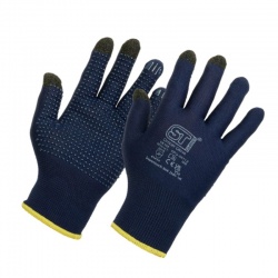 Supertouch Dotted-Palm Touchscreen Handling Gloves (Navy)