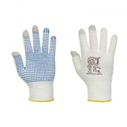 Supertouch Dotted-Palm Touchscreen Handling Gloves (White)