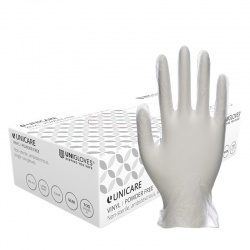 Unigloves Unicare Powder-Free Clear Vinyl Gloves GS006