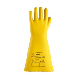 Ansell E019Y Electrician Class 3 Yellow Insulating Rubber Gauntlets