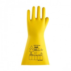 Ansell E021Y Electrician Class 1 Yellow Insulating Long Rubber Gauntlets