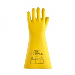Ansell E024B Electrician Class 4 Black Insulating Rubber Gloves