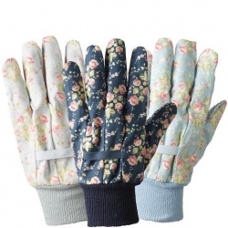Briers Julie Dodsworth Flower Girl Cotton Grip Gardening Gloves (3 Pack) B6960
