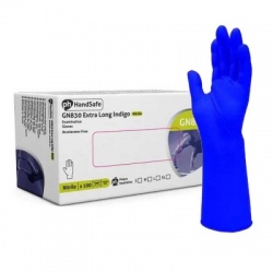 Hand Safe GN830 Long Cuff Indigo Nitrile Gloves (Pack of 100)