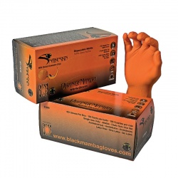 Orange Mamba BX-OSS Snakeskin Nitrile Disposable Work Gloves (Box of 100 Gloves)
