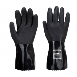 Portwest PVC Long Black Chemical ESD Gloves A882