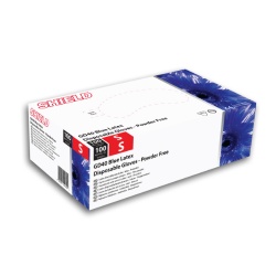 Shield GD40 Blue Powder-Free Latex Disposable Gloves (Pack of 100)