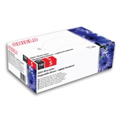 Shield GD41 Blue Lightly-Powdered Latex Disposable Gloves (Pack of 100)