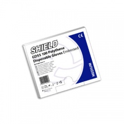 Shield GD55 Embossed Polythene Disposable Gloves (Pack of 100)