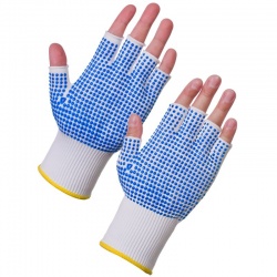 Supertouch 3022 Fingerless Assembly Gloves with PVC Dotted Palm