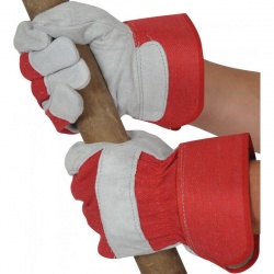 USUR Red Rigger Gloves with Leather Knuckle Protection