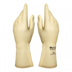 Mapa Vital 174 Chemical-Resistant Cream Latex Gauntlet Gloves