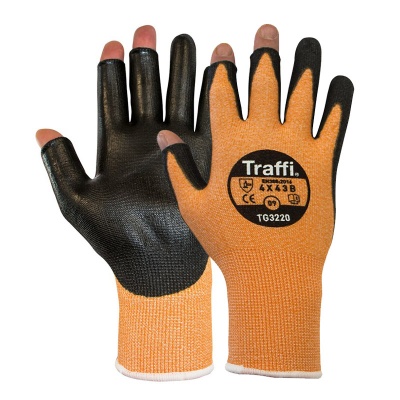 TraffiGlove TG3220 Cut Level B Fingerless Grip Gloves