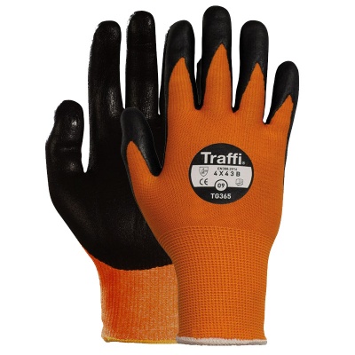 TraffiGlove TG365 Force Nitrile Foam Plus Coating Cut Level 3 Handling Gloves