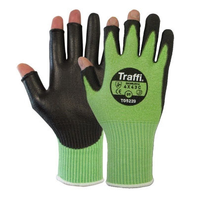 TraffiGlove TG5220 3 Digit PU Cut Level C Safety Gloves