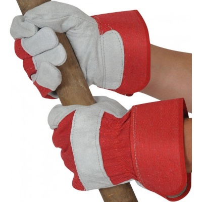USUR Red Rigger Gloves with Leather Knuckle Protection