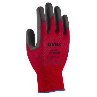 Uvex Unipur 6639 Red PU Coated Safety Gloves