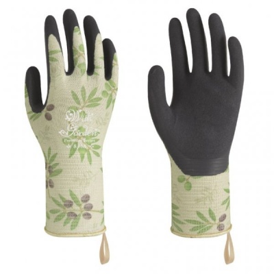 WithGarden Luminus 508 Premium Nitrile Olive Patterned Gardening Gloves