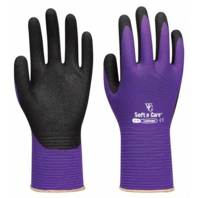 WithGarden Soft and Care Landscape 598 Nitrile Purple Gardening Gloves